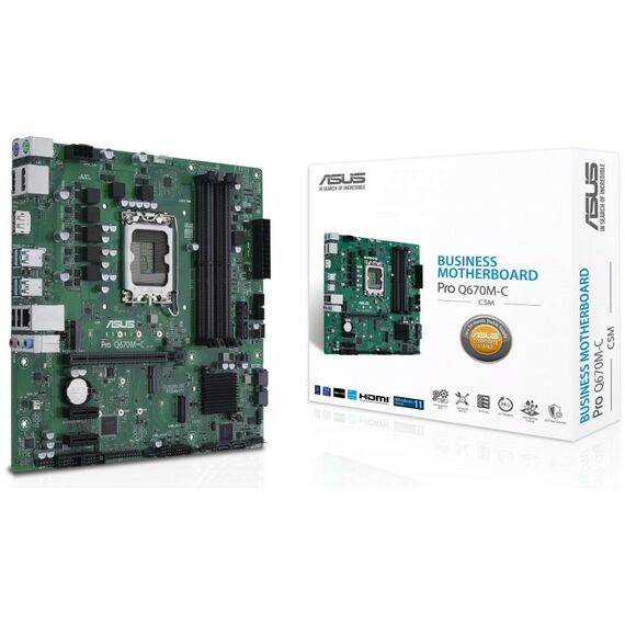 Материнские платы: Материнская плата Asus PRO Q670M-C-CSM LGA1700 <Q670> PCI-E HDMI+2xDP GbLANSATA MicroATX 4DDR5 (RTL) фотографии