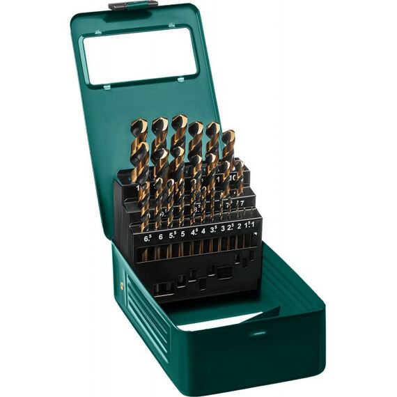 Наборы оснастки: Набор сверл по металлу KRAFTOOL COBALT 25шт 1-13мм HSS-Co(8%), сталь М42(S2-10-1-8) [29656-H25] фотографии