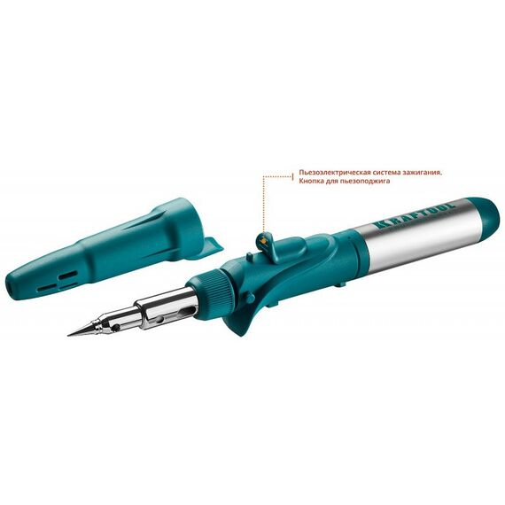 Паяльное оборудование: Газовый паяльник KRAFTOOL SolderPro 120K набор 10-в-1, 30-120 Вт, горелка, фен, пьезоподжиг, 1300°С [55503-H10] фотографии
