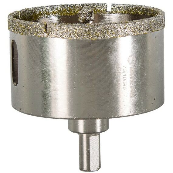 Буры, пики, коронки, сверла: Коронка алмазная Вихрь 68 мм по керамограниту/керамике, 68 мм, трёхгранный хвостовик фотографии