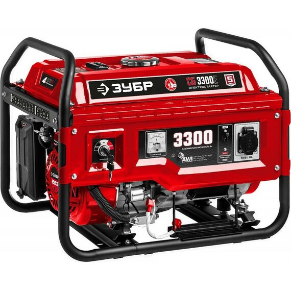 Электростанции: Бензиновый генератор с электростартером Зубр СБ-3300Е 3300 Вт фотографии