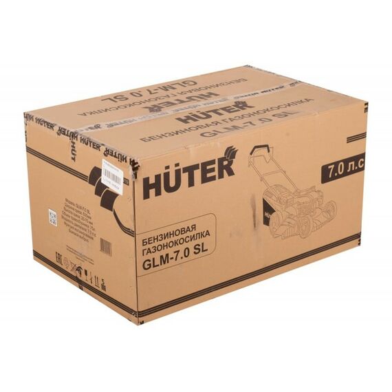 Газонокосилки: Газонокосилка бензиновая Huter GLM-7.0 SL 7 л.с., 2800-3200 об/мин, 75 л, мульчирование, от 25 мм до 75 мм, ширина - 530 мм, самоходная фотографии