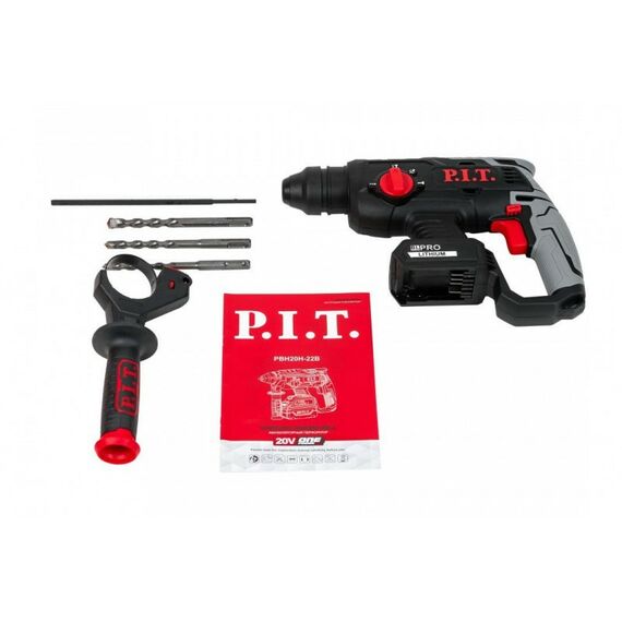 Перфораторы: Перфоратор P.I.T. PBH20H-22B SOLO 20В,1,8Дж,3-х реж,бур 22мм, sds-plus,коробка фотографии