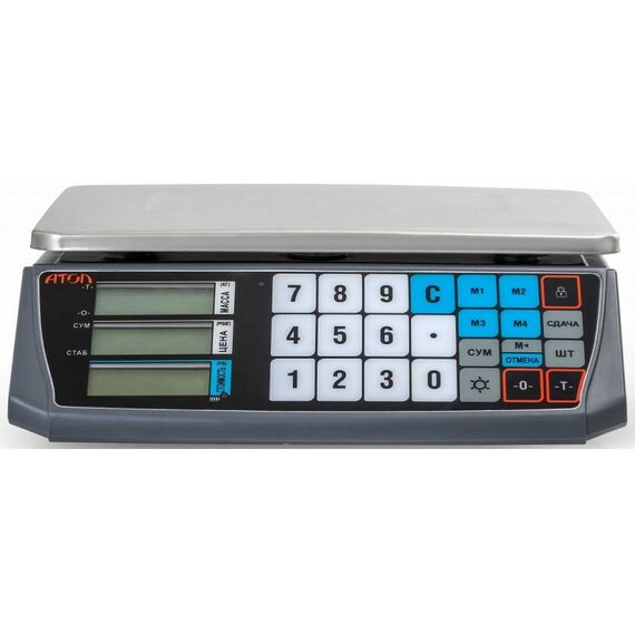 Весовое оборудование: Весы торговые АТОЛ MARTA без стойки, СОМ порт, кабель USB-RS, кабель RS-232, лицензия FDU, с поверкой [45034] фотографии