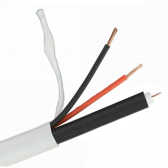 Кабель, разъемы, микрофоны: Кабель для видеонаблюдения  РК 75+2х0,5 (48) PVC внутренний белый 200м намотка бескаркасная фотографии