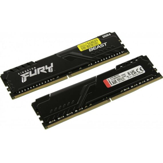 Оперативная память: Оперативная память Kingston Fury Beast 32Gb KIT 2*16Gb DDR4 DIMM <PC4-25600> CL16 [KF432C16BB1K2/32] фотографии