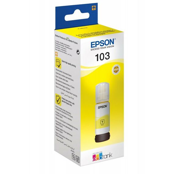 Для Epson (оригинал): Контейнер с чернилами Epson 103 желтые для L3100/ L3101/ L3110/ L3150/ L3151 65мл [C13T00S44A] фотографии