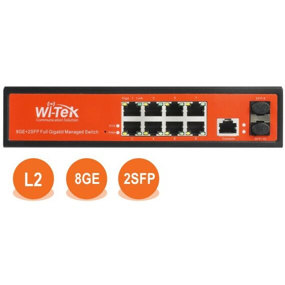 Коммутаторы, маршрутизаторы, межсетевые экраны: Управляемый L2 гигабитный коммутатор Wi-Tek WI-MS310GF фотографии