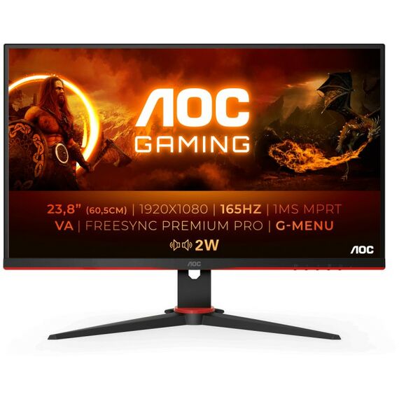 Мониторы: ЖК-монитор AOC 24G2SAE Black-Red 23.8" VA, 1920x1080, 165Hz,  1 ms, 178°/178° фотографии