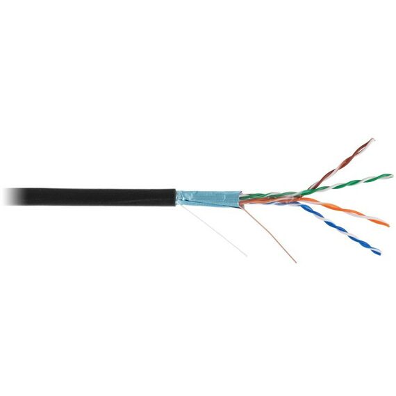 Кабель и разъемы: Кабель Netlan EC-UF004-5E-PE-BK F/UTP 4 пары, Кат.5е, внешний, PE -40C, одножильный, 100МГц, черный, 305м фотографии