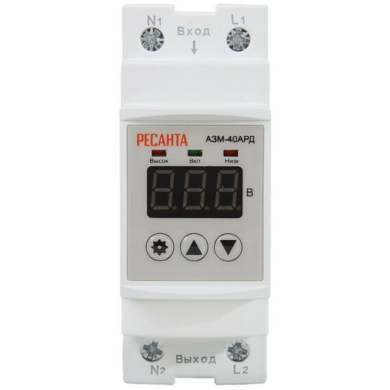 Стабилизаторы напряжения: Блок защиты по напряжению РЕСАНТА АЗМ-40АРД регулируемый, с дисплеем фотографии