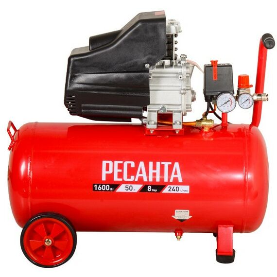 Компрессоры: Компрессор РЕСАНТА КП-50/300М 300 л/мин, 50 л, 8 Бар, 2000 Вт фотографии