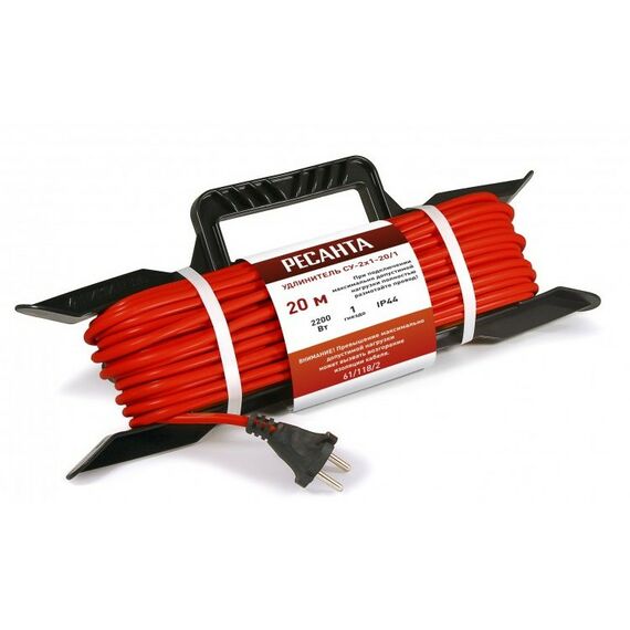 Удлинители электрические: Удлинитель силовой на раме РЕСАНТА СУ-2х1-20/1 20 м, ПВС, 2х1, 1 гнездо фотографии