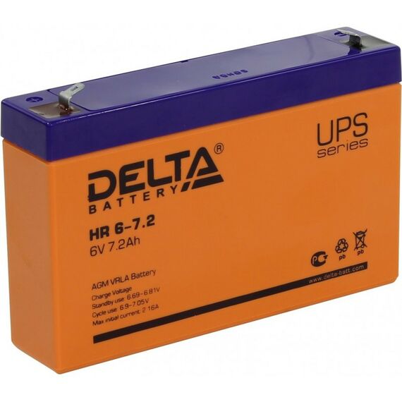 Аккумуляторы для ИБП и охранных систем: Аккумулятор для UPS Delta HR 6-7.2 6V, 7.2Ah фотографии
