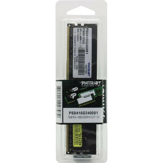 Оперативная память: Модуль памяти Patriot Signature Line 16Gb DDR4 DIMM <PC4-19200> CL17 [PSD416G240081] фотографии