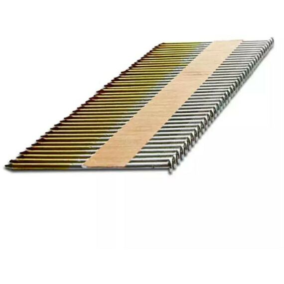 Гвозди прямого монтажа:  Реечные гвозди по дереву на бумажной кассете тип D34 2,87х50 RIEG (гальв. кольц. накат.) упаковка 3000 шт. [28750RIEG] фотографии