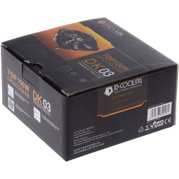 Вентиляторы и охлаждение: Кулер для процессора ID-Cooling ID-CPU-DK-03 3пин, 775/1155/AM2/AM3/FM2, 26.4дБ, 1600об/мин, Al фотографии