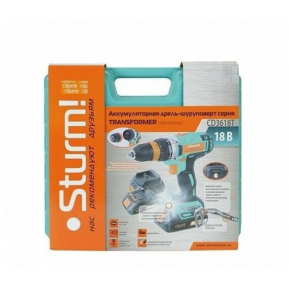 Дрели и шуруповерты: Дрель-шуруповерт аккумуляторная Sturm! CD3618T 18В, 2.0Ач, 30Нм, 1BatterySystem фотографии