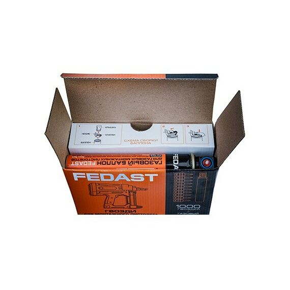 Гвозди прямого монтажа:  Гвозди 3.0*25 мм усиленные для монтажного пистолета в комплекте с газовым баллоном 165 мм FEDAST [fd3025egfc] фотографии