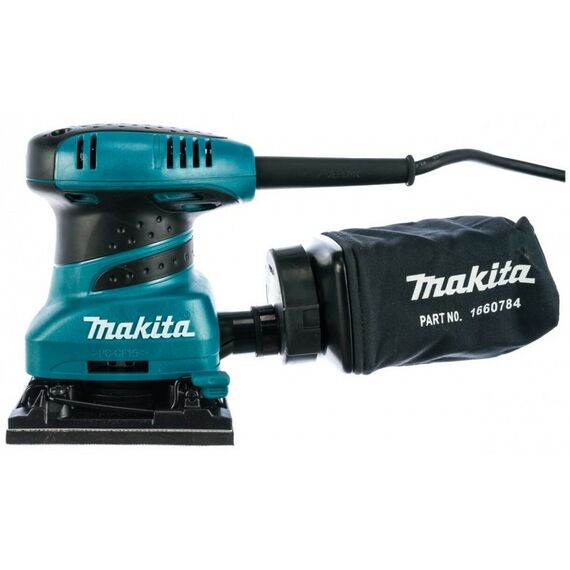 Плоскошлифовальные (вибрационные): Вибрационная шлифмашина Makita BO4555 200W, 14000 об/мин, 112х102 мм, пылесборник фотографии