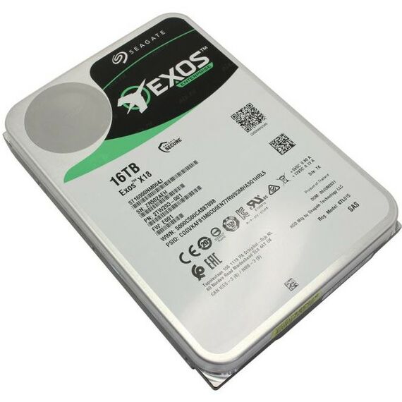Жесткие диски: Накопитель Seagate 16 Tb Exos X18 SATA 6Gb/s 3.5" [ST16000NM000J] фотографии