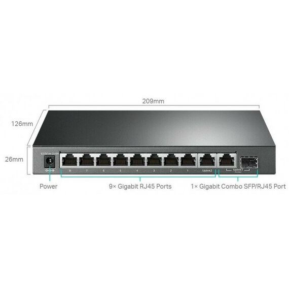 Коммутаторы, маршрутизаторы, межсетевые экраны: Коммутатор TP-Link TL-SG1210MPE 2UTP 1000Mbps+8UTP 1000Mbps PoE+ фотографии