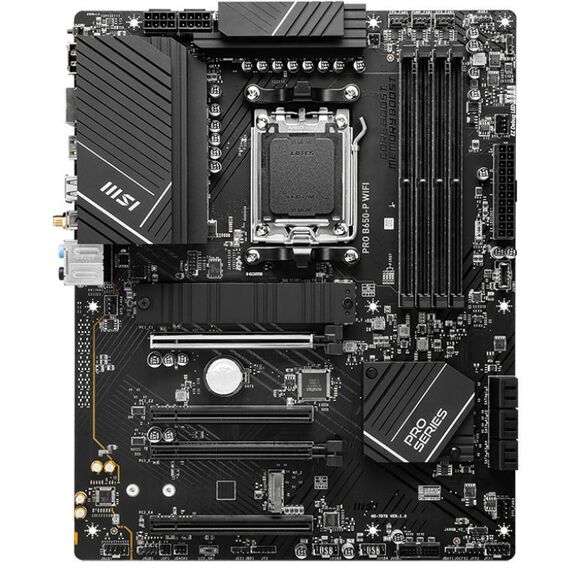 Материнские платы: Материнская плата MSI PRO B650-P WIFI AM5 <B650> 4xPCI-E HDMI+DP 2.5GbLAN+WiFi+BT SATA ATX 4DDR5 RTL фотографии