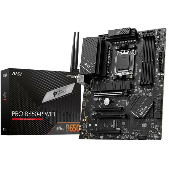 Материнские платы: Материнская плата MSI PRO B650-P WIFI AM5 <B650> 4xPCI-E HDMI+DP 2.5GbLAN+WiFi+BT SATA ATX 4DDR5 RTL фотографии