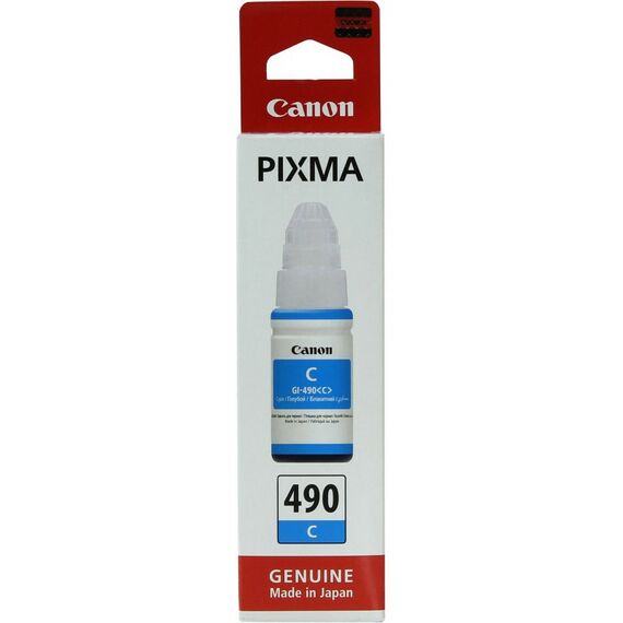 Для Canon (оригинал): Чернильница Canon GI-490C Cyan для PIXMA G1400/2400/3400 [0664C001] фотографии