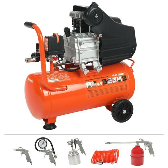 Компрессоры: Компрессор поршневой масляный Patriot EURO 24-240K 240 л/мин, 8 бар, 1500 Вт, 24 л [525306366] фотографии