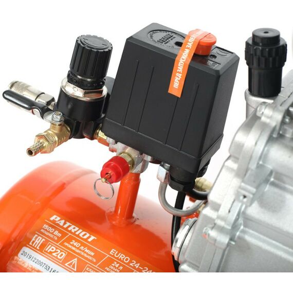 Компрессоры: Компрессор поршневой масляный Patriot EURO 24-240K 240 л/мин, 8 бар, 1500 Вт, 24 л [525306366] фотографии