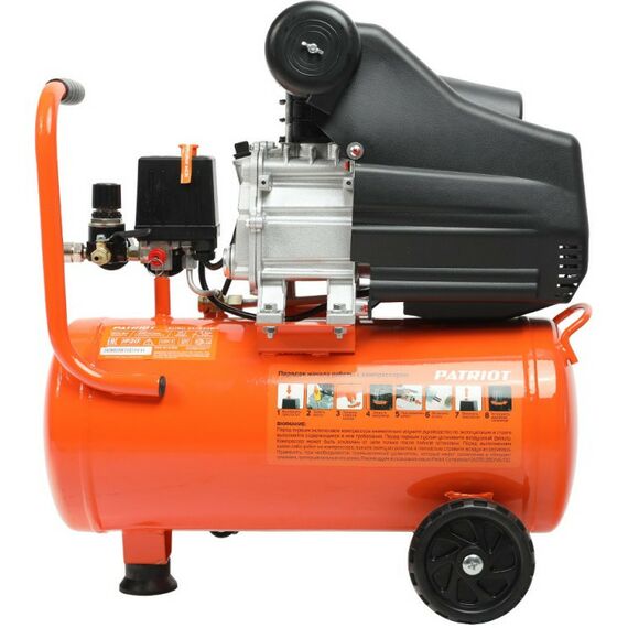 Компрессоры: Компрессор поршневой масляный Patriot EURO 24-240K 240 л/мин, 8 бар, 1500 Вт, 24 л [525306366] фотографии