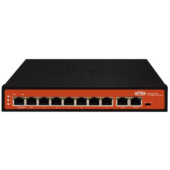 Коммутаторы, маршрутизаторы, межсетевые экраны: Неуправляемый гигабитный коммутатор Wi-Tek WI-PS308G (v2) 8 PoE GE + 2GE, Watchdog, HiPoE фотографии