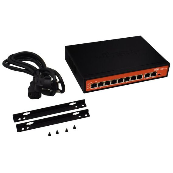 Коммутаторы, маршрутизаторы, межсетевые экраны: Неуправляемый гигабитный коммутатор Wi-Tek WI-PS308G (v2) 8 PoE GE + 2GE, Watchdog, HiPoE фотографии