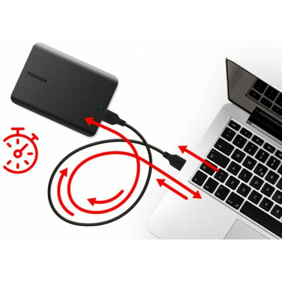 Внешние жесткие диски: Внешний жесткий диск Toshiba Canvio Basics 1Tb Black USB3.2 2.5" HDD EXT (RTL) [HDTB510EK3AA] фотографии