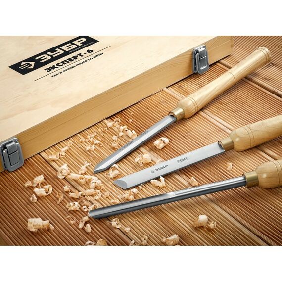 Столярно-слесарный инструмент: Набор ручных резцов по дереву Зубр Эксперт-6 6 предметов [18370] фотографии