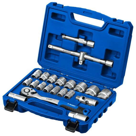 Метрический крепеж: Универсальный набор инструмента Зубр Профессионал А-22 22 предмета, 1/2" [27632-H22] фотографии