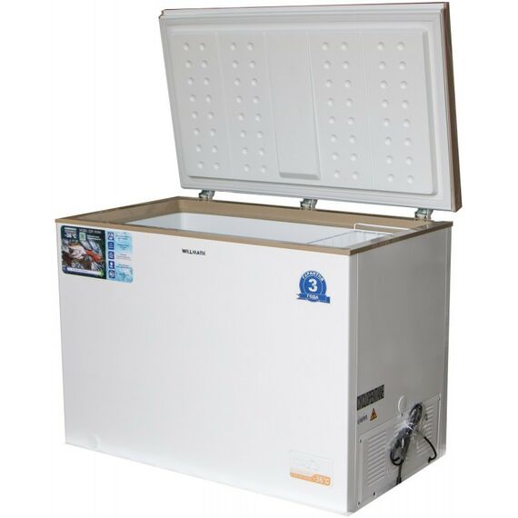 Морозильные камеры: Морозильный ларь WILLMARK СDF-363M компрессор TOSHIBA, функция "холодильник", объем 319 литров, цвет белый фотографии