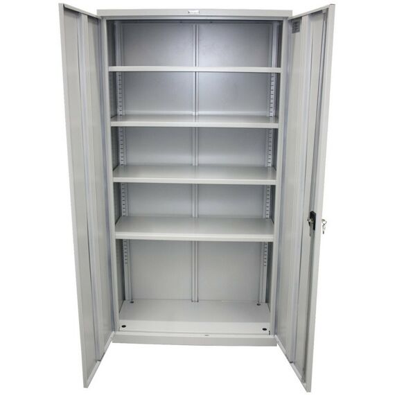 Сейфы и металлические шкафы: Шкаф металлический офисный Brabix MK 18/91/37 1830х915х370 мм, 45 кг, 4 полки, разборный [S204BR180102] фотографии