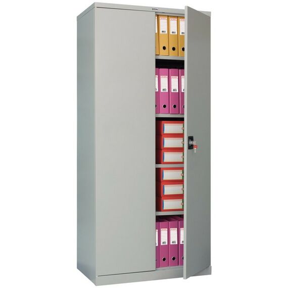 Сейфы и металлические шкафы: Шкаф металлический офисный Brabix MK 18/91/37 1830х915х370 мм, 45 кг, 4 полки, разборный [S204BR180102] фотографии