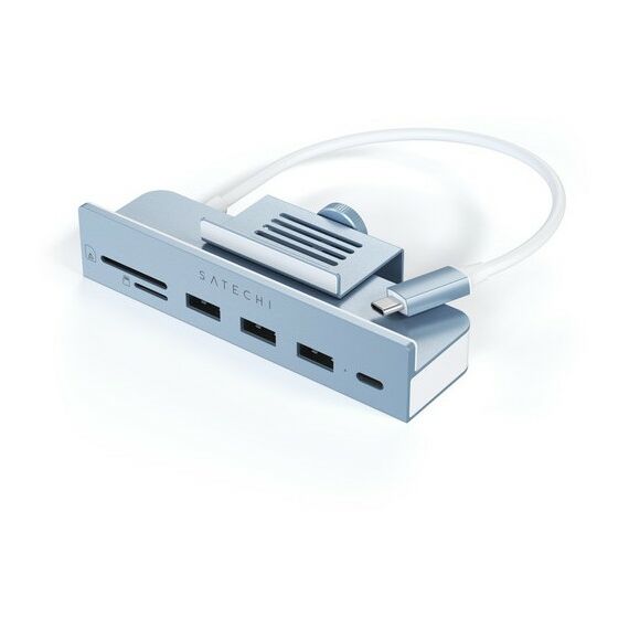 USB концентраторы (USB hub): USB-C-концентратор Satechi Aluminum USB-C Clamp Hub для 24" iMac, цвет синий [ST-UCICHB] фотографии