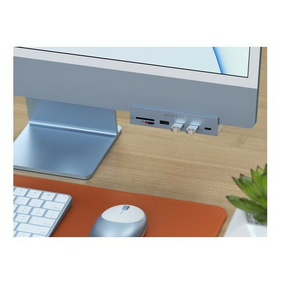 USB концентраторы (USB hub): USB-C-концентратор Satechi Aluminum USB-C Clamp Hub для 24" iMac, цвет синий [ST-UCICHB] фотографии