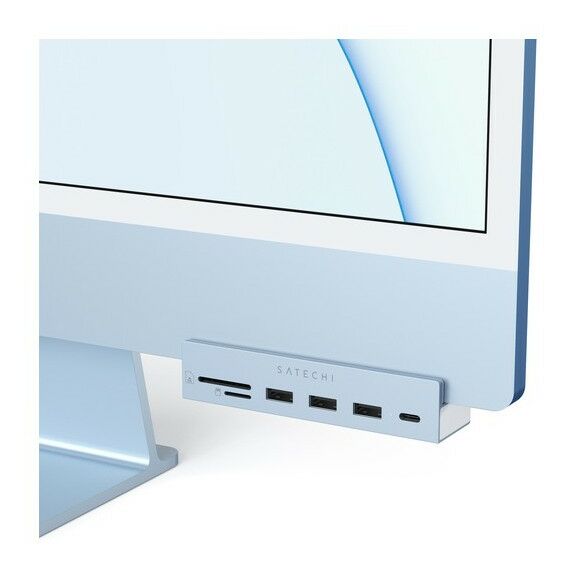 USB концентраторы (USB hub): USB-C-концентратор Satechi Aluminum USB-C Clamp Hub для 24" iMac, цвет синий [ST-UCICHB] фотографии