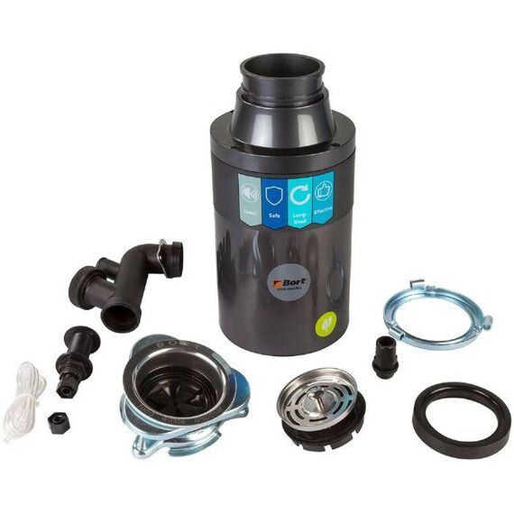 Прочая встраиваемая техника: Измельчитель пищевых отходов Bort TITAN 4000 Plus 560 Вт, 3 ступени, 4.2 кг/мин, 90 мм фотографии