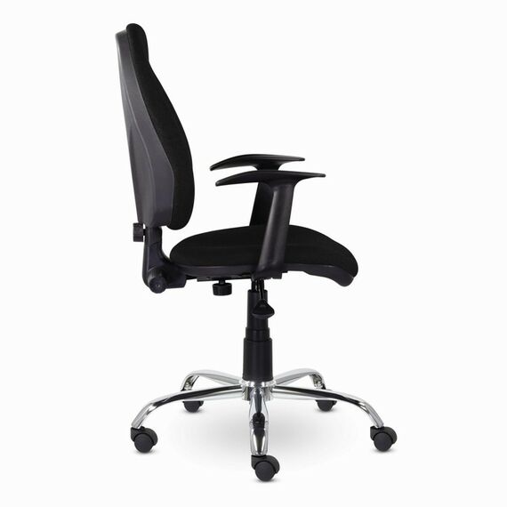 Стулья и кресла: Кресло Brabix Comfort MG-322 хром, регулируемая эргономичная спинка, ткань, черное [532558] фотографии