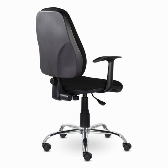 Стулья и кресла: Кресло Brabix Comfort MG-322 хром, регулируемая эргономичная спинка, ткань, черное [532558] фотографии