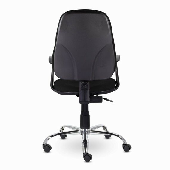 Стулья и кресла: Кресло Brabix Comfort MG-322 хром, регулируемая эргономичная спинка, ткань, черное [532558] фотографии