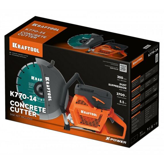 Бензорезы: Бензорез по бетону (бетонорез) KRAFTOOL K770-14 3700 Вт, 350 мм, без диска фотографии