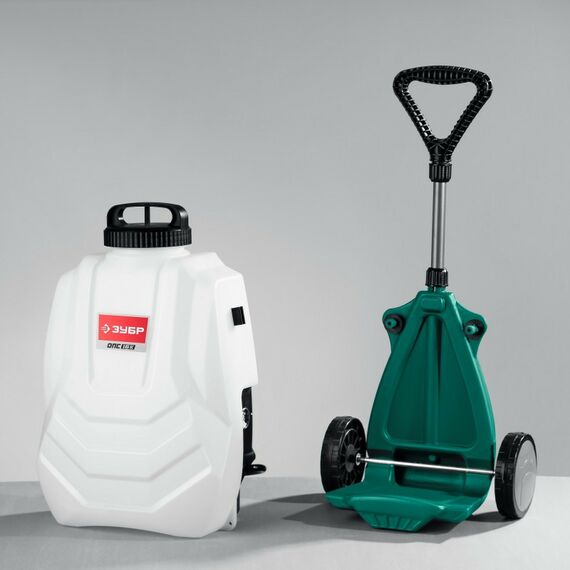 Аккумуляторный опрыскиватель Зубр ОПС-16К 16 л, колеса фотографии