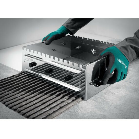 Раздвижная гребенка для плитки KRAFTOOL BUNKER-4 зуб 8, 10, 12 мм, полукруг 10х20 мм, нерж. сталь [08081] фотографии